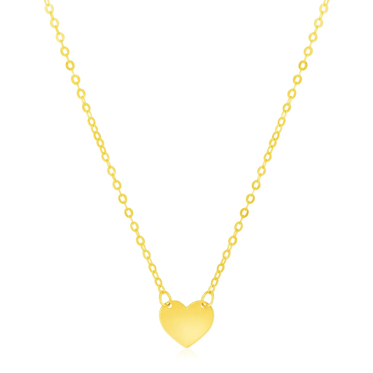 14 Karat Gelbgold poliert Mini Herzen Halskette
