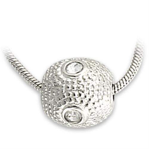 LO734 - Rhodium Brass Anhänger mit Top-Grade - Kristall in Clear