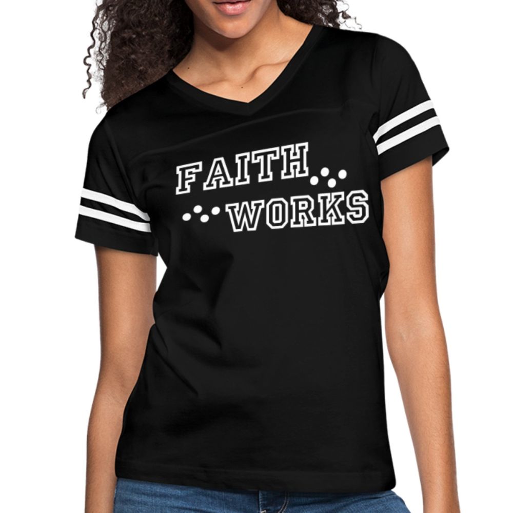 Faith Works Graphic Text Style Vintage Sport-T - Shirt