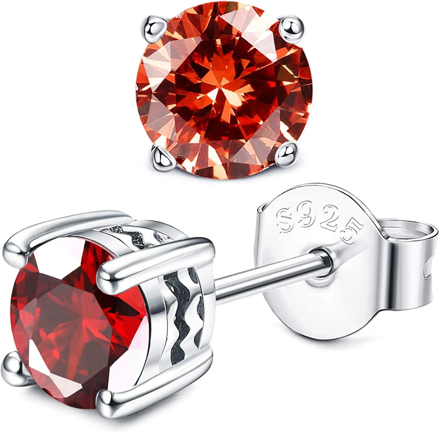 925 Sterling Silber Geburtsstein Ohrringe für Frauen Männer Horoskop Hypoallergenen Stud Ohrringe