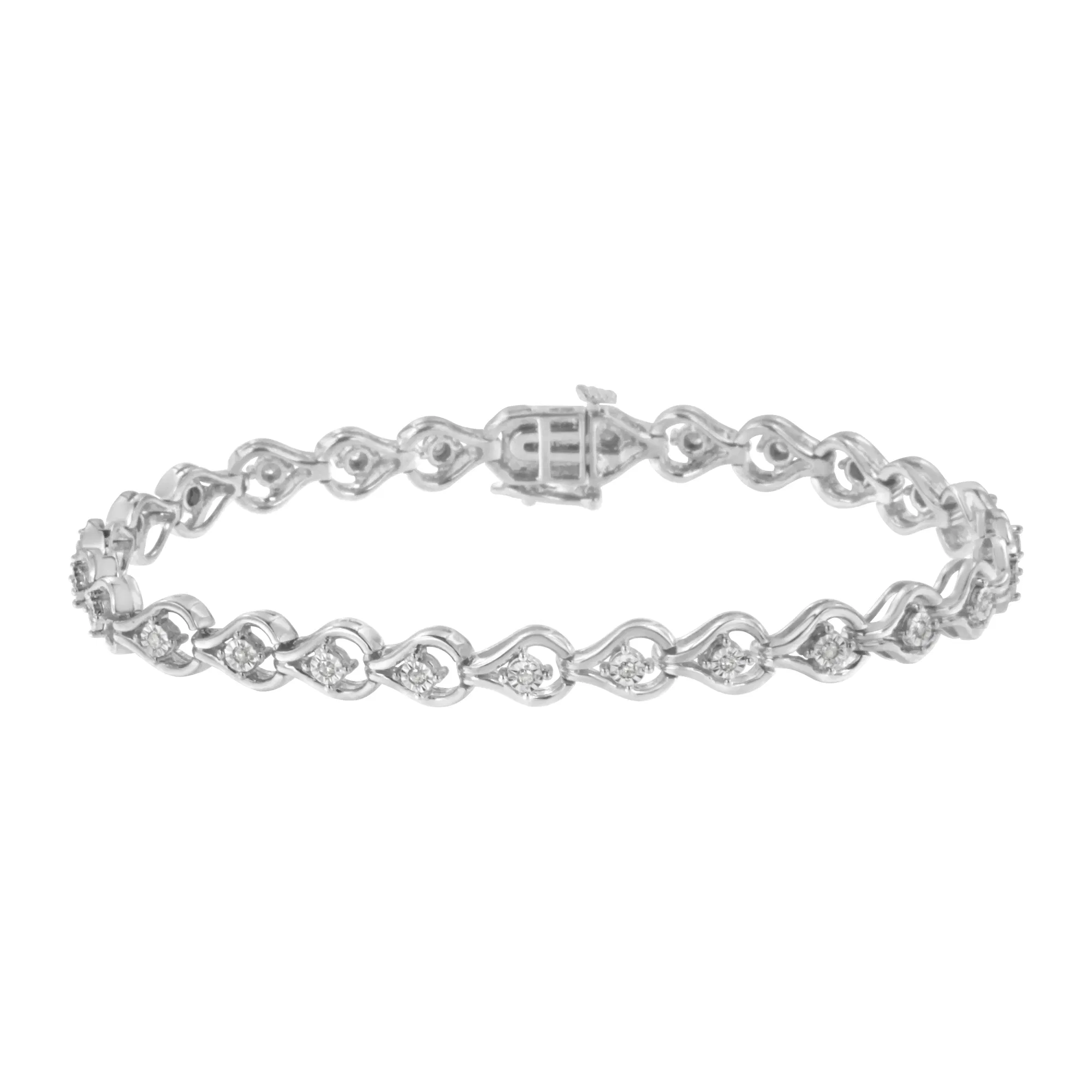 Sterling Silber Diamant Link Armband (1 / 4 cttw, I-J Farbe, I2 - I3 Klarheit)