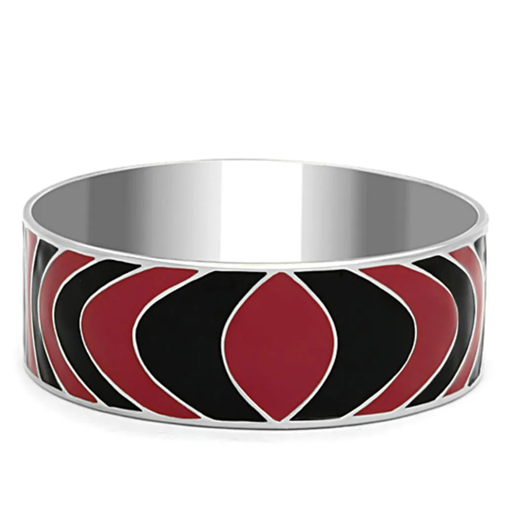 TK293 - Hochpoliertes (ohne Beschichtung) Edelstahl Armband mit Epoxy in mehrfarbigen Farben