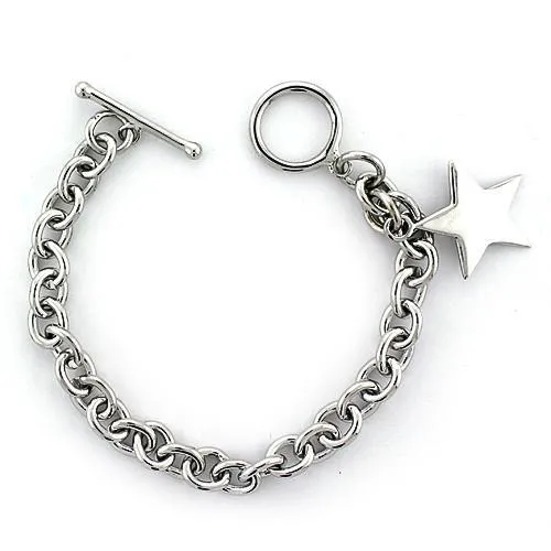 LOAS796 - Hochpoliertes 925 Sterling Silber Armband ohne Stein