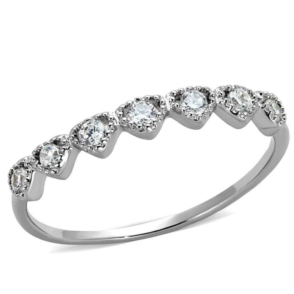 3W868 - Rhodium-Messing - Ring mit AAA-Klasse CZ in Clear