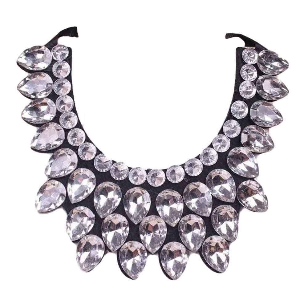 Weiße Frauen Acryl Choker Halskette Entfernbares Falsches Kragen Falsches Kragen