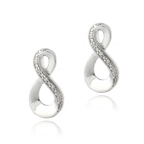 Sterling Silber 1 / 10ct Diamant Infinity Drop Stud Ohrringe