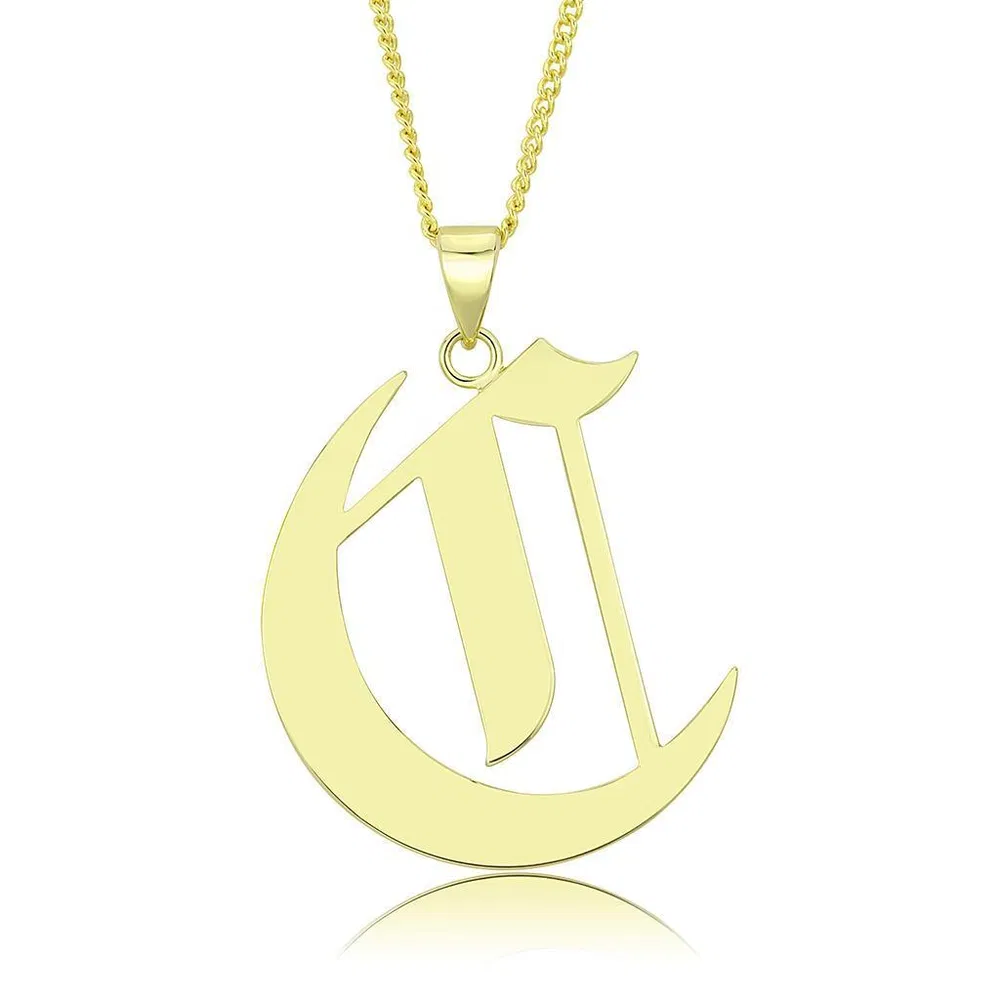 LO228 - Gold-Messing - Kette-Hänger ohne Stein
