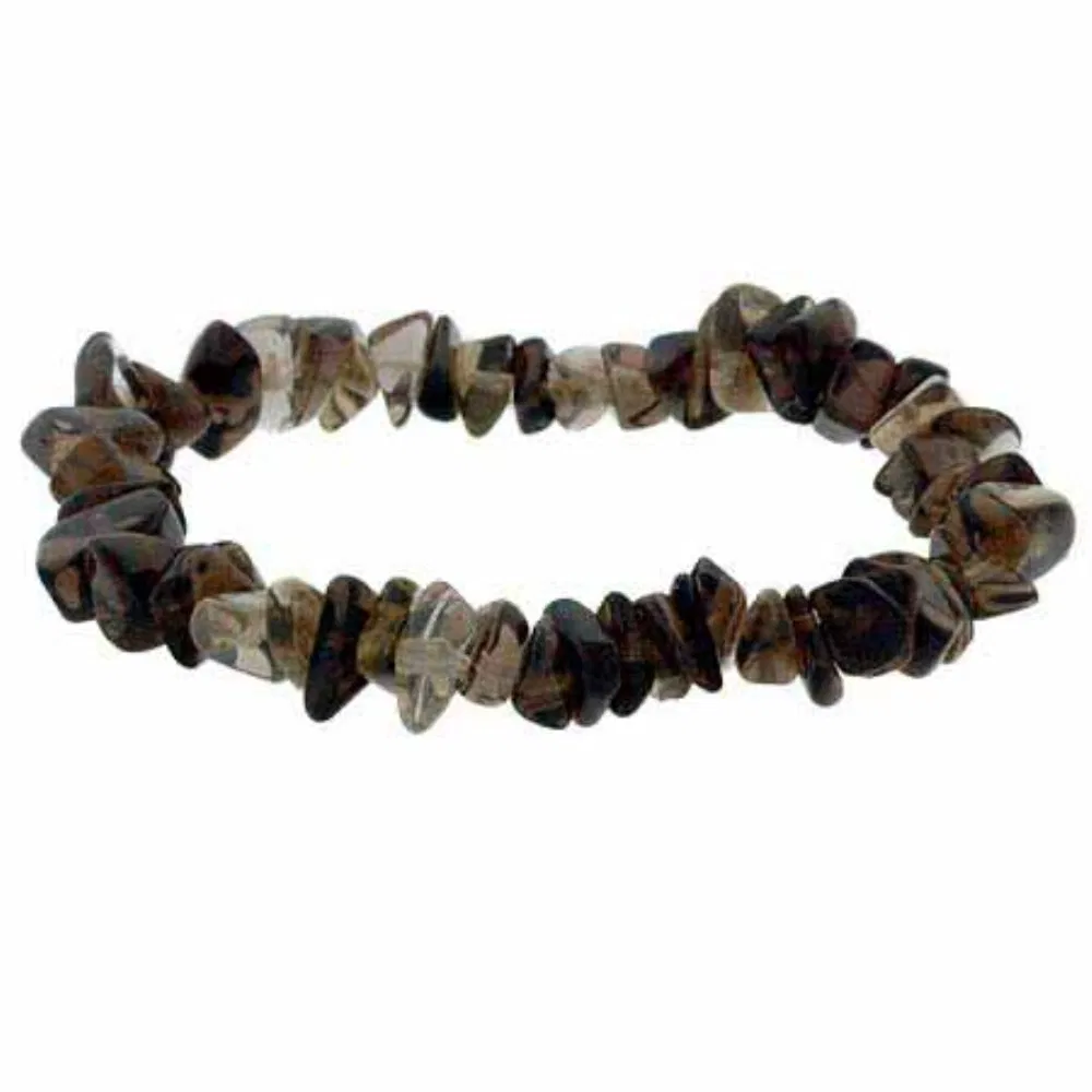 Echtes Smokey Quarz Stone Chip Stretch Armband