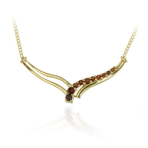 18 Karat Gold über Sterling Silber Garnet Edelstein Jouney