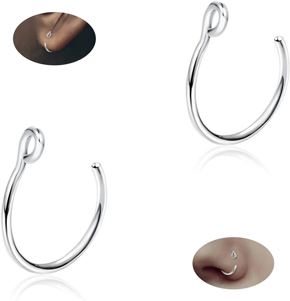 18G 925 Sterling Silber Halbschleife Ohrringe kleine Huggie-Schleife Ohrringe minimalistisch CZ Bar Dot offene Ohrringe für Frauen Männer Nasenringe Tragus Knorpel Piercing