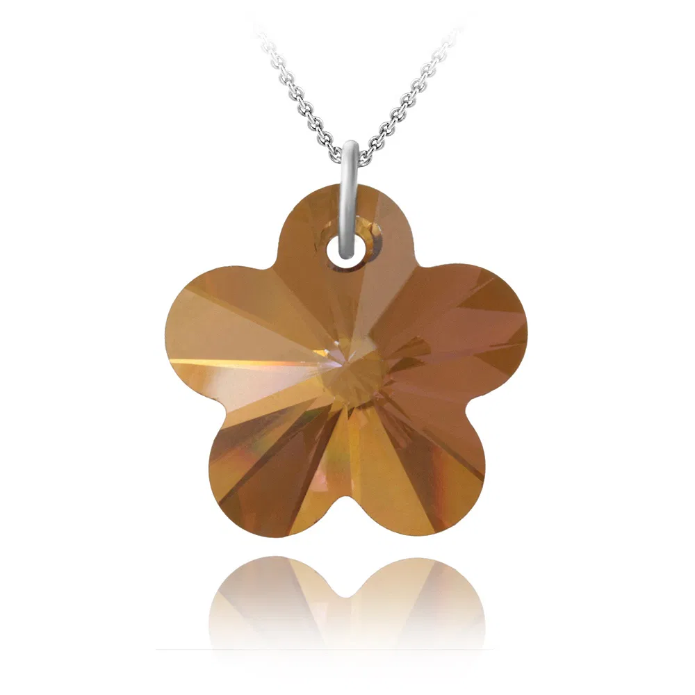 Sterling Silber Kupfer Swarovski Elemente Blumen Halskette