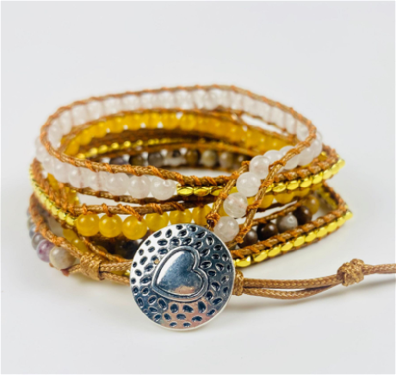 Topaz Handgewebe Multilayer Wax Rope Armband