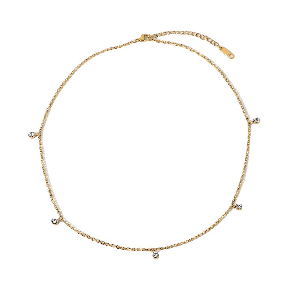 Tewiky Diamant Halskette für Frauen, Dainty Gold Halskette 14K Gold Plated Long Lariat Halskette Einfaches Gold CZ Diamant Choker Halskette für Frauen Trendy Gold Halskette Schmuck Geschenke für Mädchen