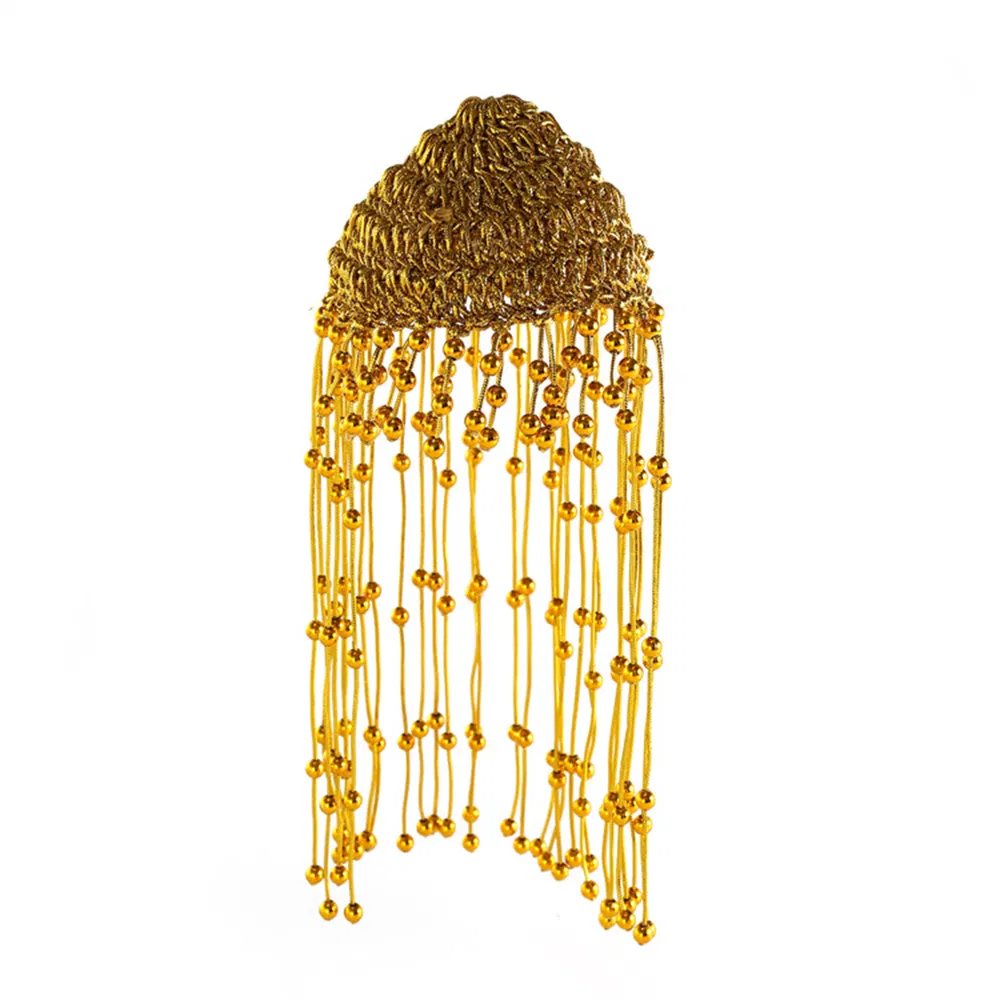 Baby Handmade Golden Beads Headpiece Photography Prop Cap