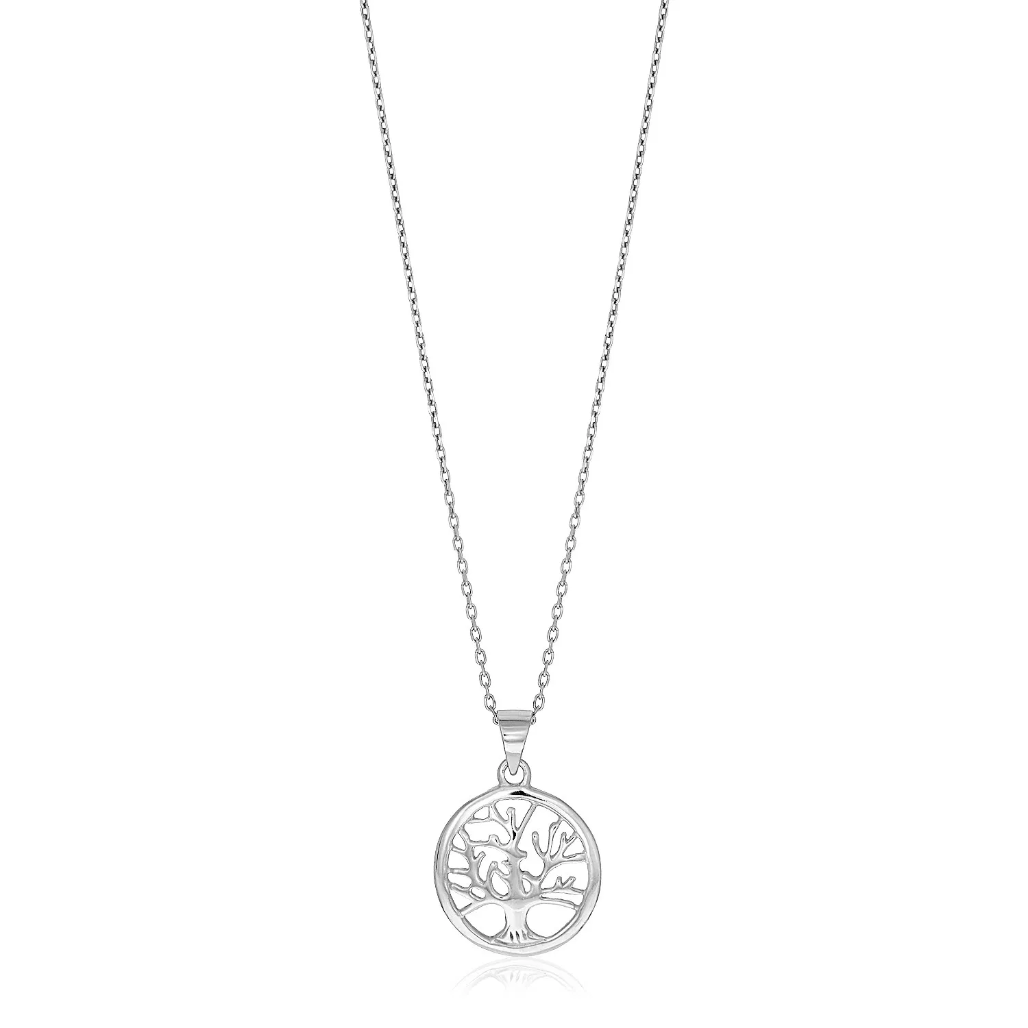 Sterling Silber Zoll Round Tree of Life Halskette