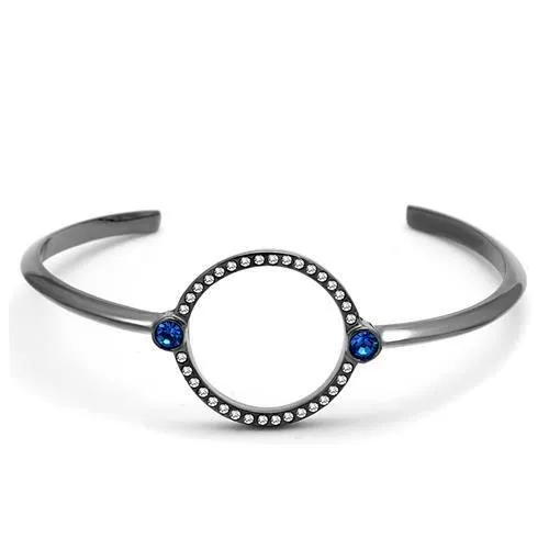 TK2792 - IP Light Black (IP Gun) Edelstahl Armband mit Top-Grade - Kristall in Capri-Blue
