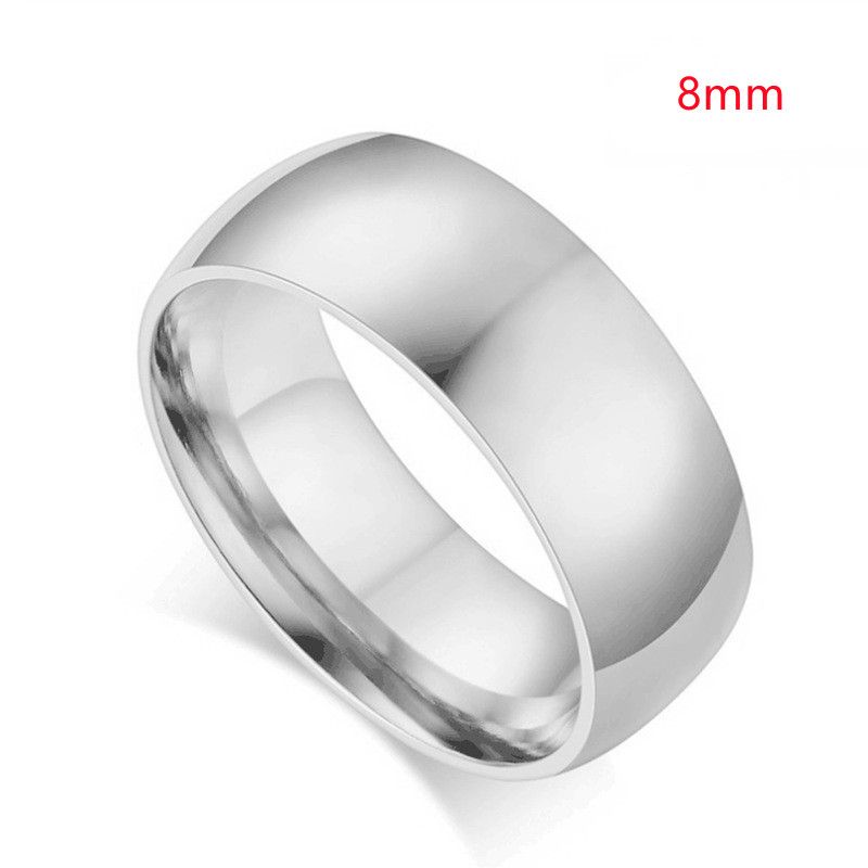 Ornament 4 6 8mm Glanzliches einfaches Armband Edelstahl Paar Ring Europäische und amerikanische Männer Titan Stahl Ring