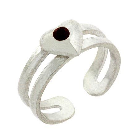 Rot cz Herz Sterling Silber Toe Ring ToeRing