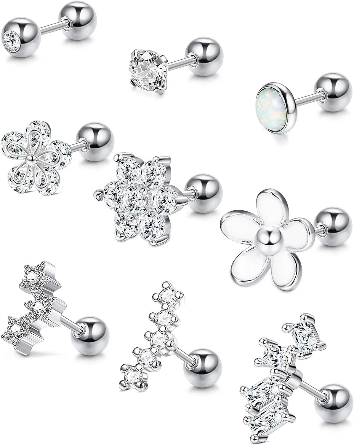 Knorpel-Ohrringe für Frauen 16G Helix Tragus Conch Piercings Stud