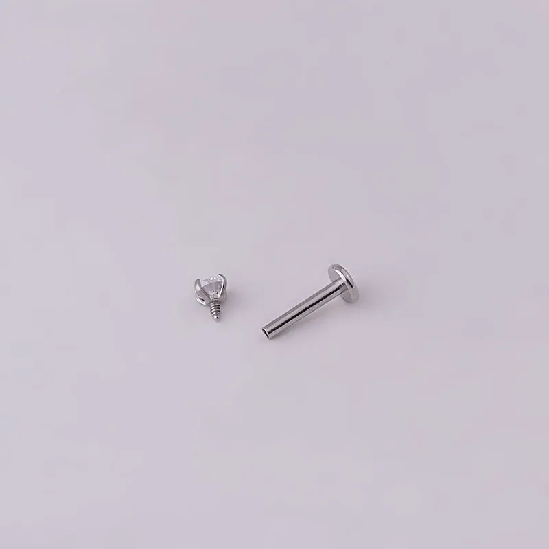 3MM Round Zircon Inner Tooth Lippen Nagel Edelstahl Punch Schmuck