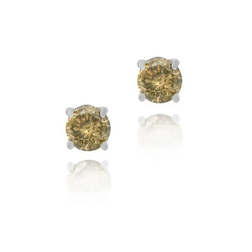 Sterling Silber 1 / 4 Ct. TDW Champagner Diamant Stud Ohrringe