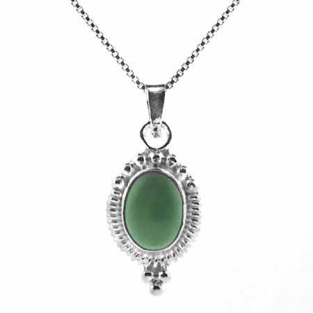 Sterling Silber Echt Variscite Bali Perlen Anhänger