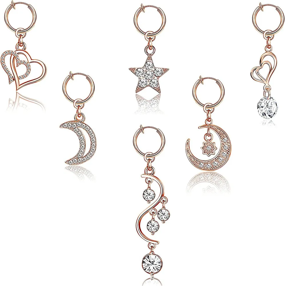 6pcs Clip auf Bauchknopf Ringe Falsche Bauch Piercing Falsche Bauch Ringe Nicht Piercing Navel Ring