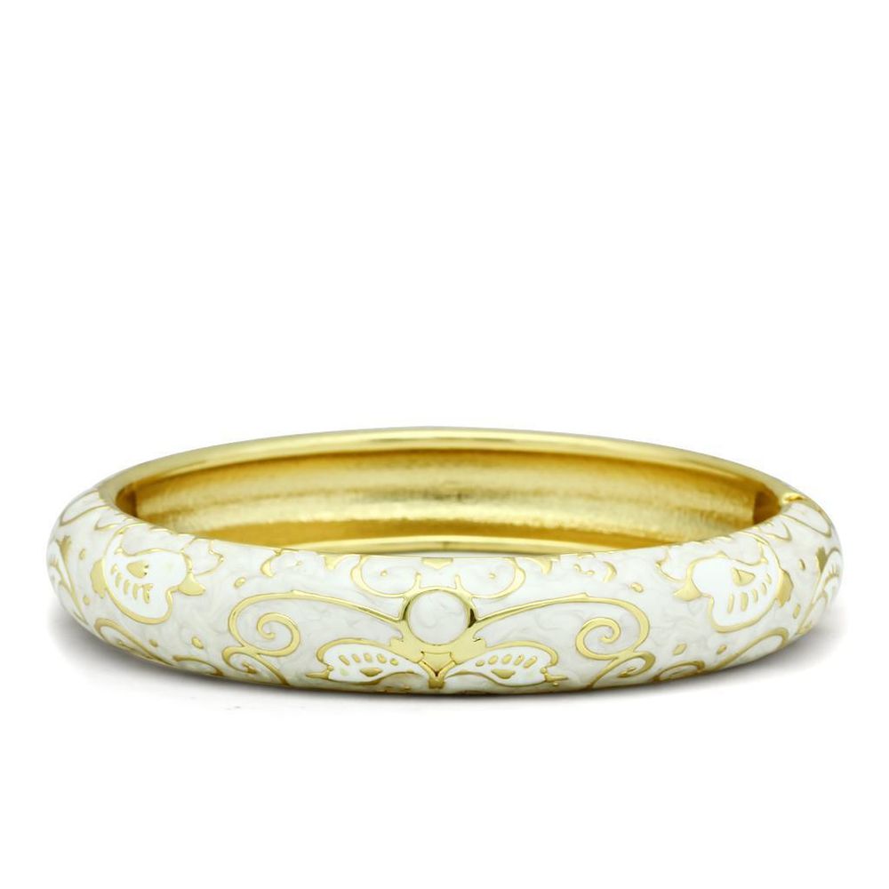 LO2147 - Flash Gold White Metal Armband mit Epoxy in No Stone