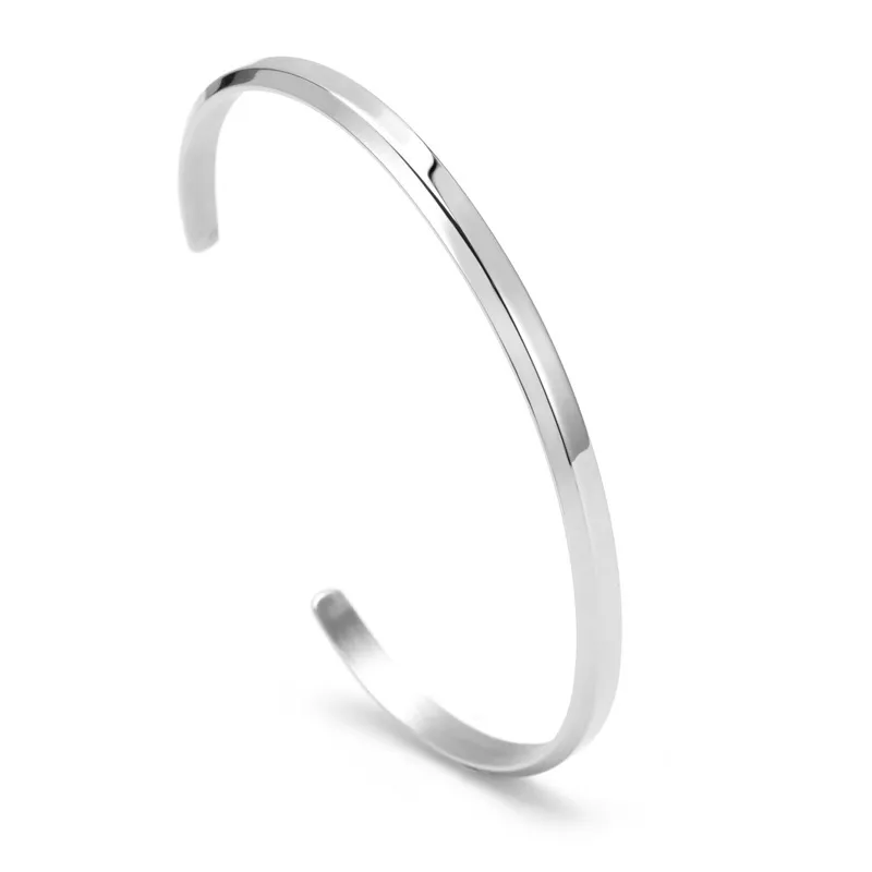 Bevel Mode 18K einfache C-Form Titan Stahl Armband