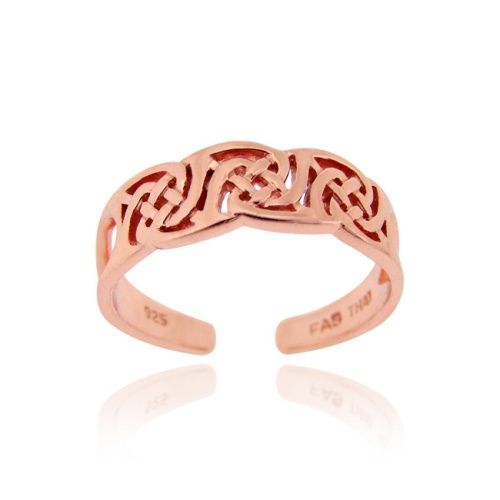 18 Karat Rose Gold über Sterling Silber Irish Celtic Knot Toe Ring