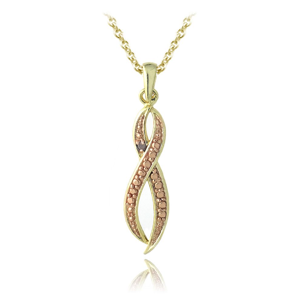 18 Karat Rose Gold über Sterling Silber Champagner Diamant Accent Infinity Kette