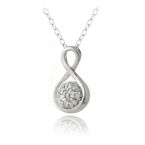 Sterling Silber 1 / 10ct Diamant Infinity Halskette