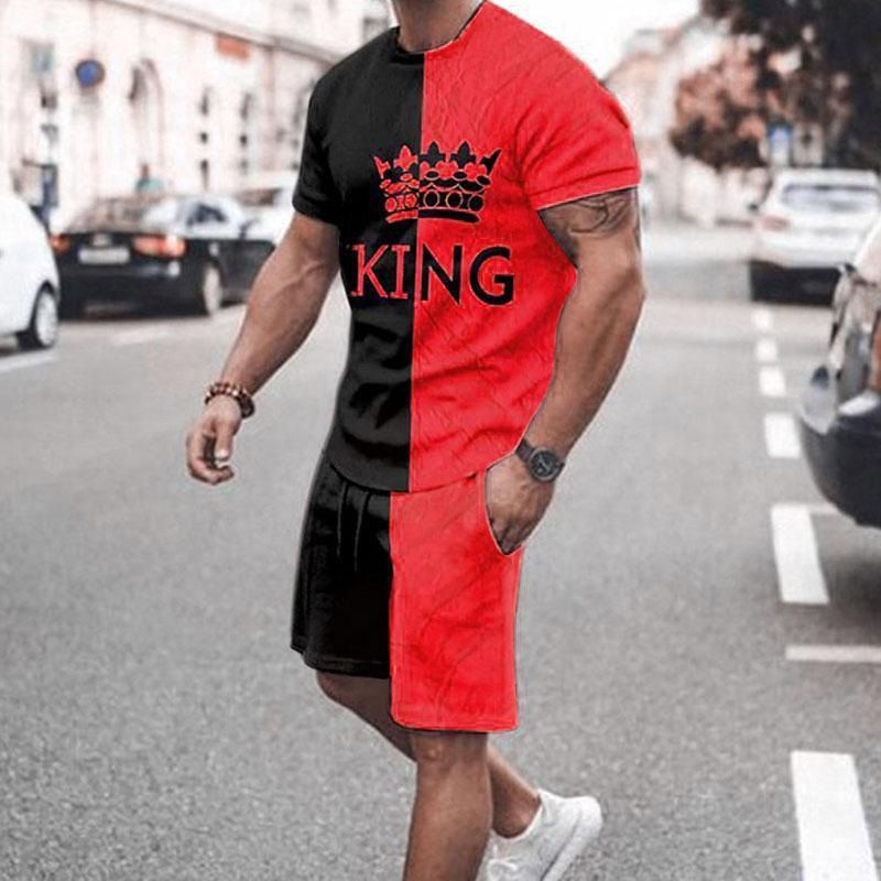 3D-T - Shirt Digital-Druck - Kurzärme-Shorts - Anzug Männer Casual Strand Hose Zwei-Teil - Set