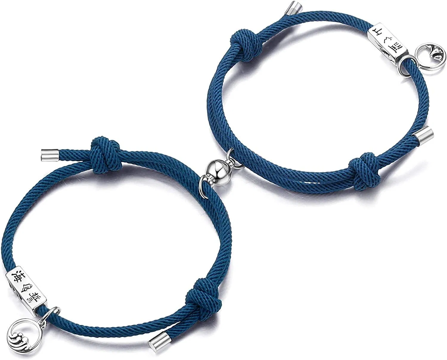 Geschenk für den Valentinstag 2PCS Paar Magnetarmband Set gegenseitige Anziehung Seil geflochten Armbänder verstellbar Charme Paar Schmuck Set für Frauen Männer