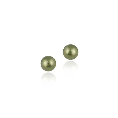 Sterling Silber Licht Grün Echte Swarovski Elemente 4mm Pearl Stud Ohrringe