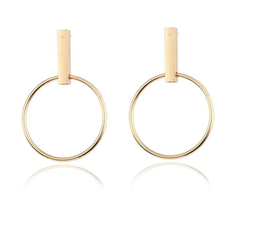 Neue Legierung rechteckige Ärmel Kreis Ohr Studs