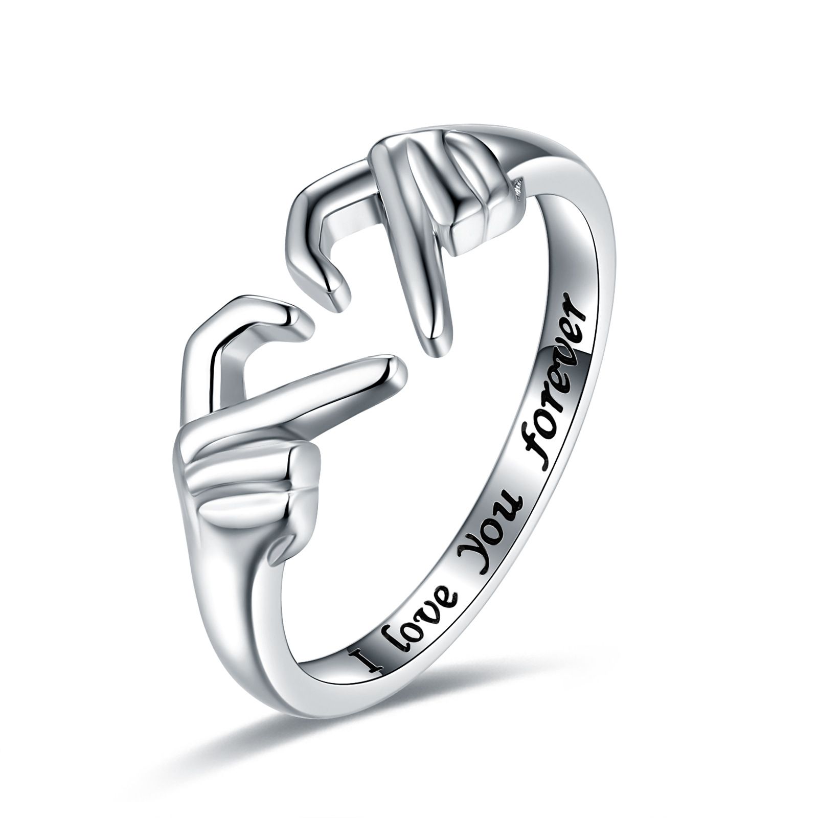 Silberner Herzring für Frauen verstellbar 18K Gold plattiert Versprechen Liebe Herz Schmuck für Frauen Teenager Mädchen Weihnachtsfeier Geburtstagsgeschenk Valentinstag Dekoration Geschenke