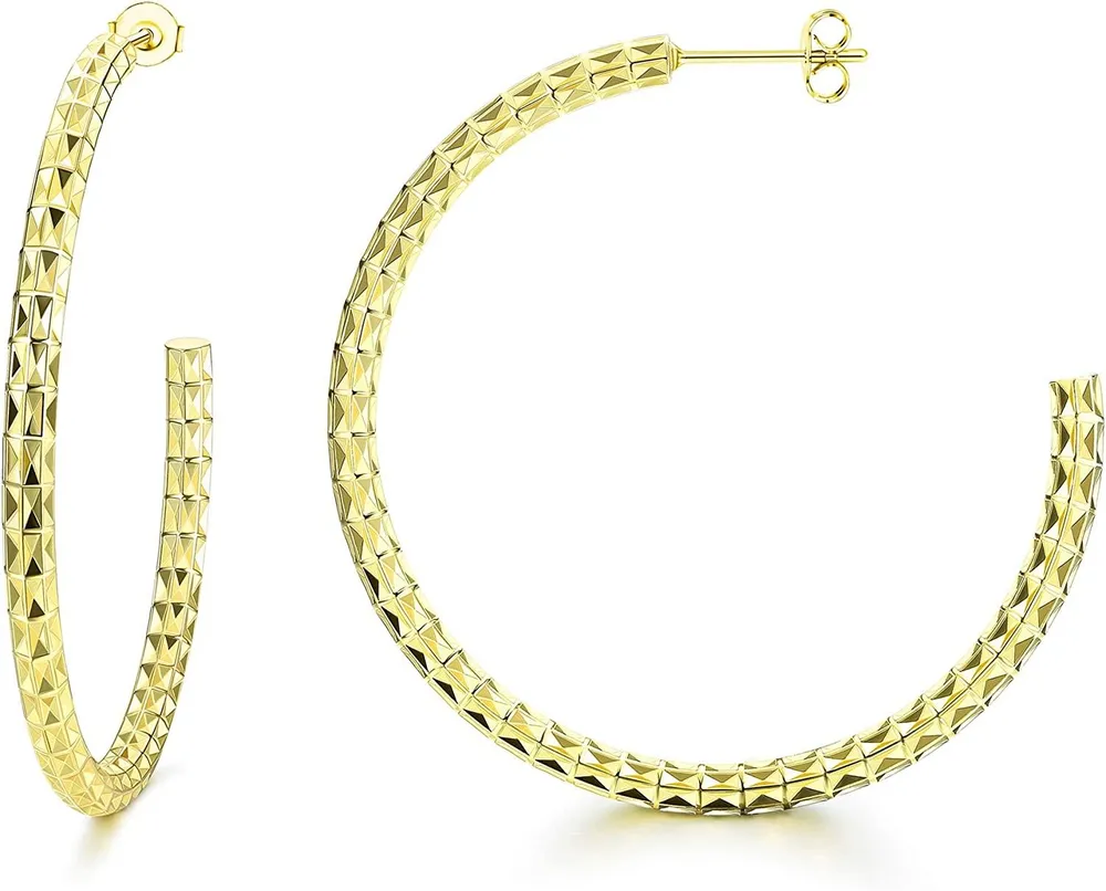 14K Gold Plated Dicke Gold Tube Hoop Ohrringe für Frauen Leichtgewicht Chunky Open Hoop Ohrringe 30MM