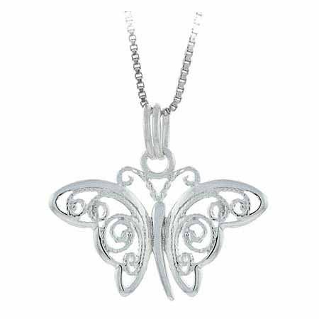 Sterling Silber Filigree Schmetterling Anhänger