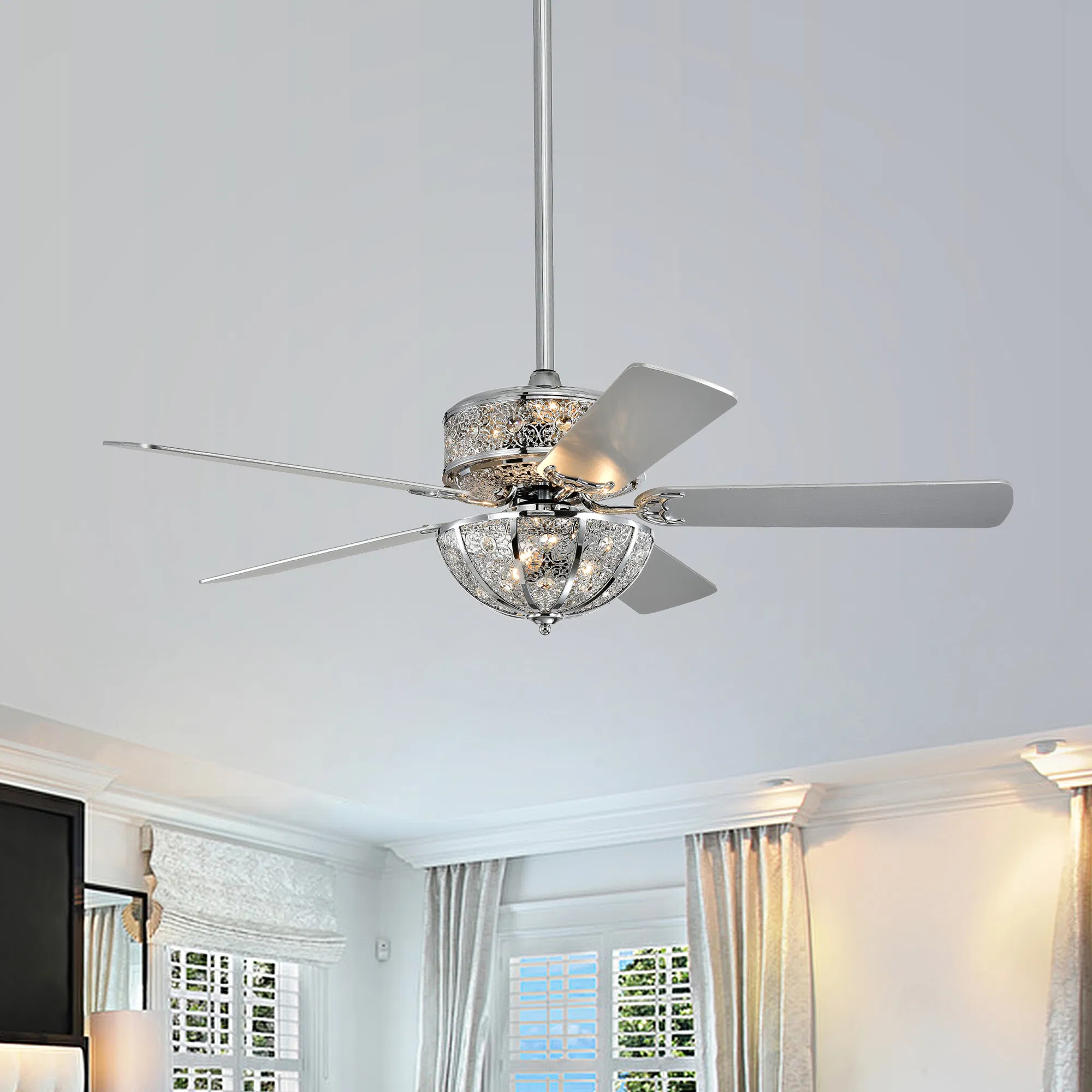 Karli Chrome 52 - Inch 5 - Blade Beleuchteter Deckenventilator