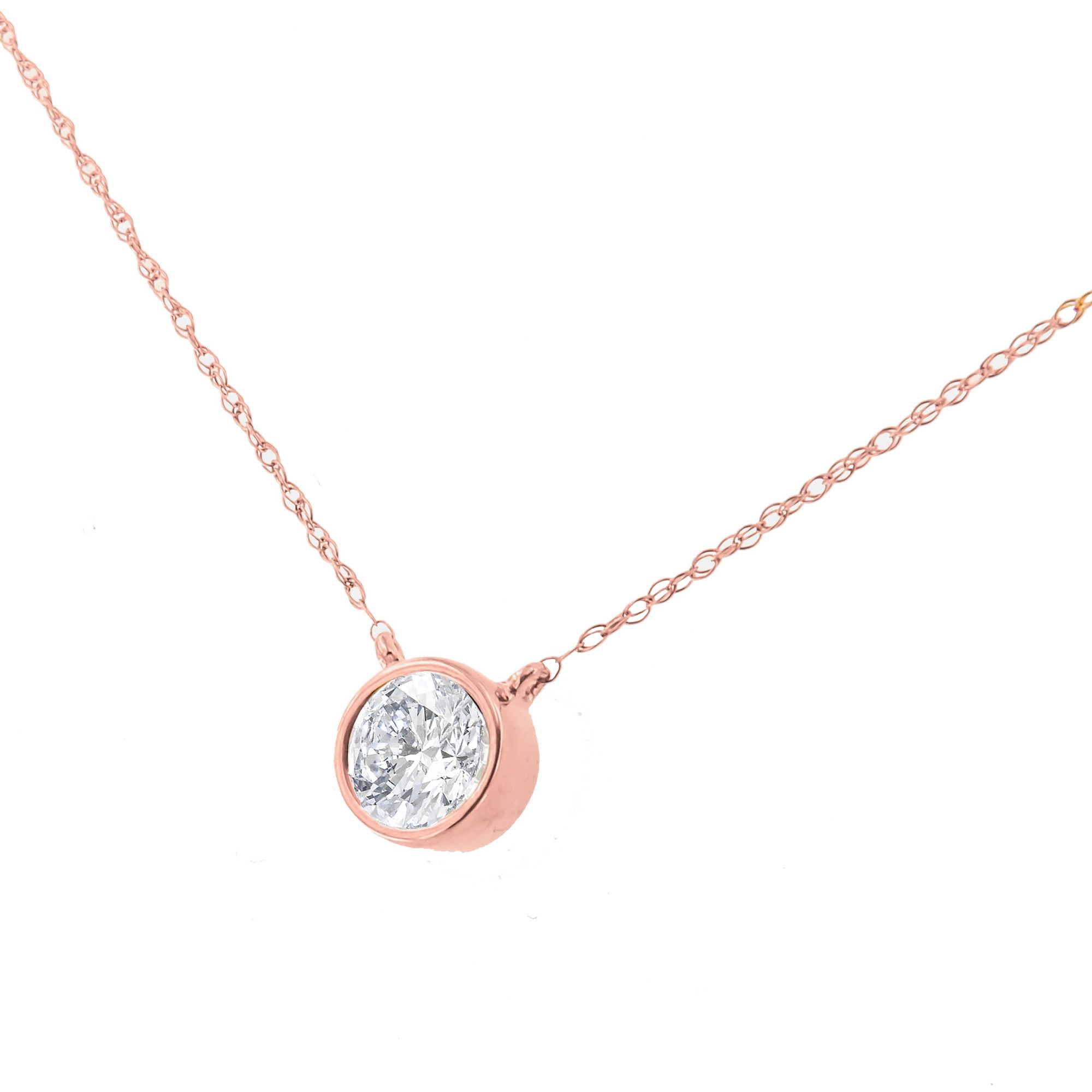 .925 Sterling Silber Round-Cut Diamond Bezel 18