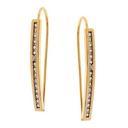 18 Karat Gold über Sterling Silber Diamant Akzent Threader Ohrringe