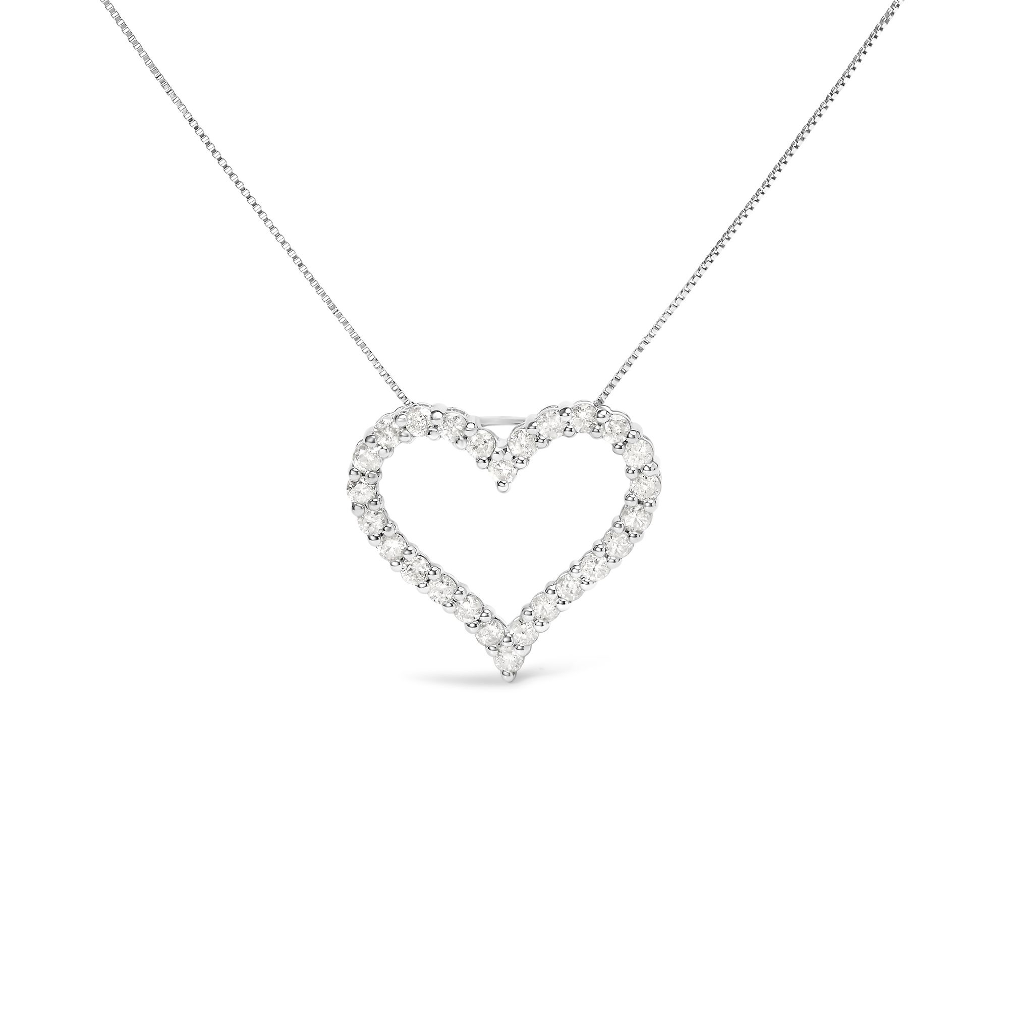 .925 Sterling Silber 2,0 Cttw Diamant Open Heart 18