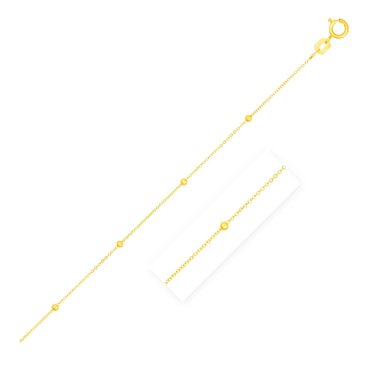 Bead Links Saturn Chain in 14 Karat Gelbgold (3,5 mm)