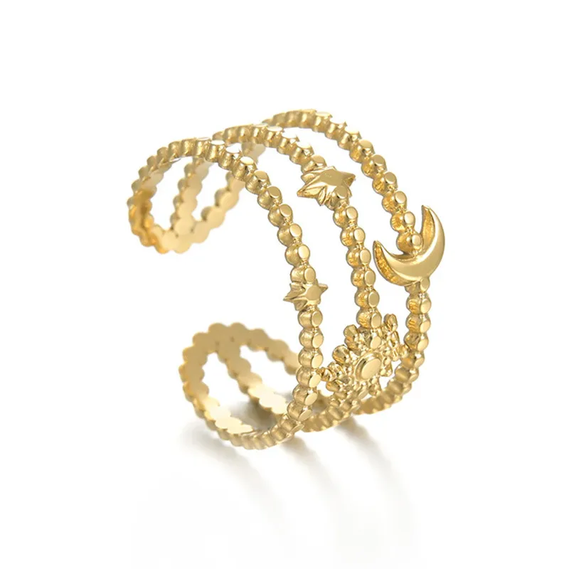 Ins kalter Wind Sonne Blume Hollow Out Design Sense Ring