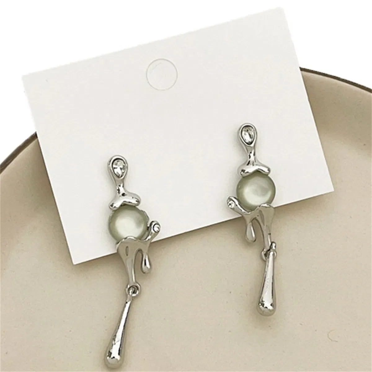 Ohrringe für Damen Silberton Long Chain Ohrringe mit Boho geschaffen Geode Stein