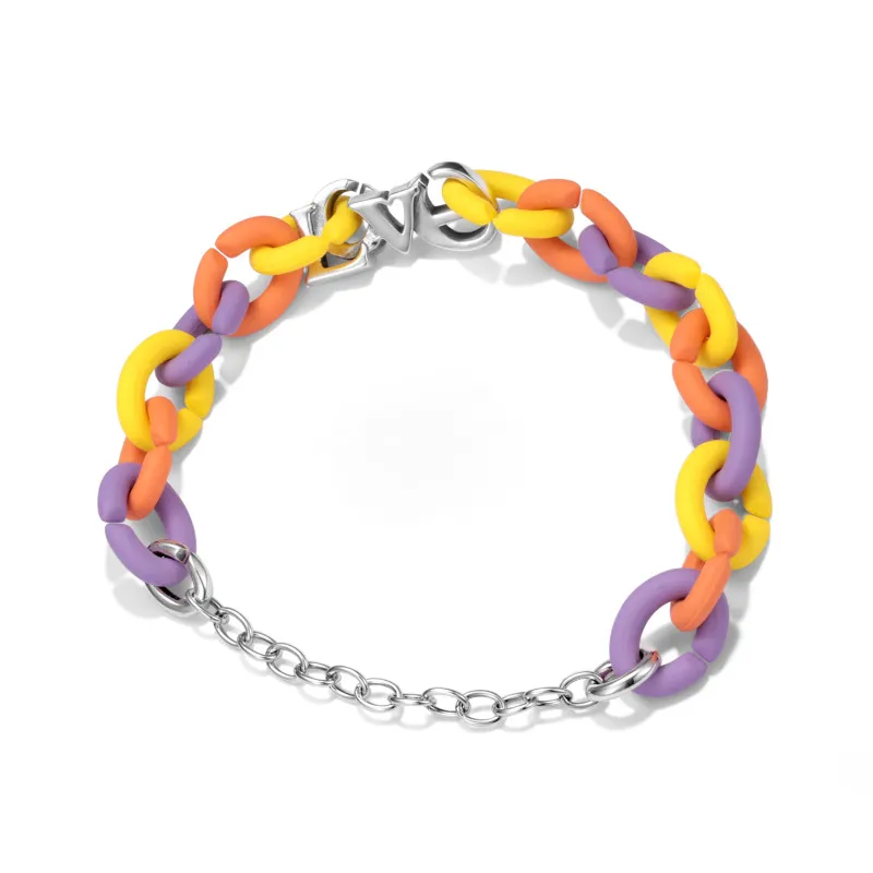 BraceletLOVE Letters 925 Sterling Silber Gummi Mädchen Armband