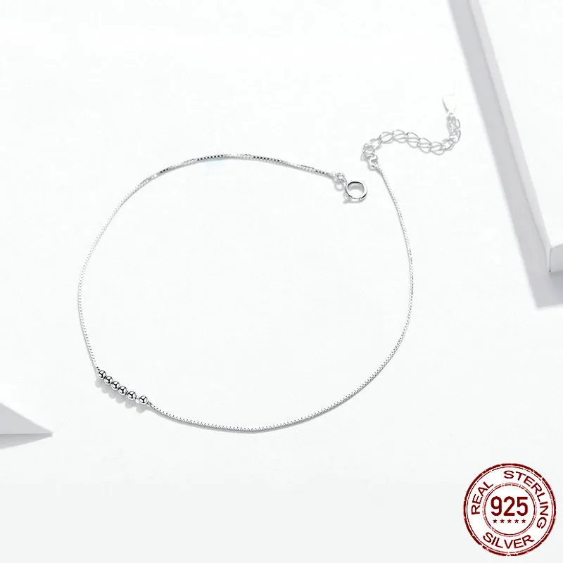 Sterling Silber Anklett Platin Plated Simple Mode