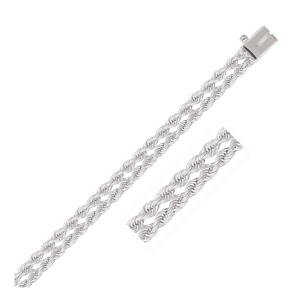 5.0 mm 14K Weißgold Dual Row Rope Armband