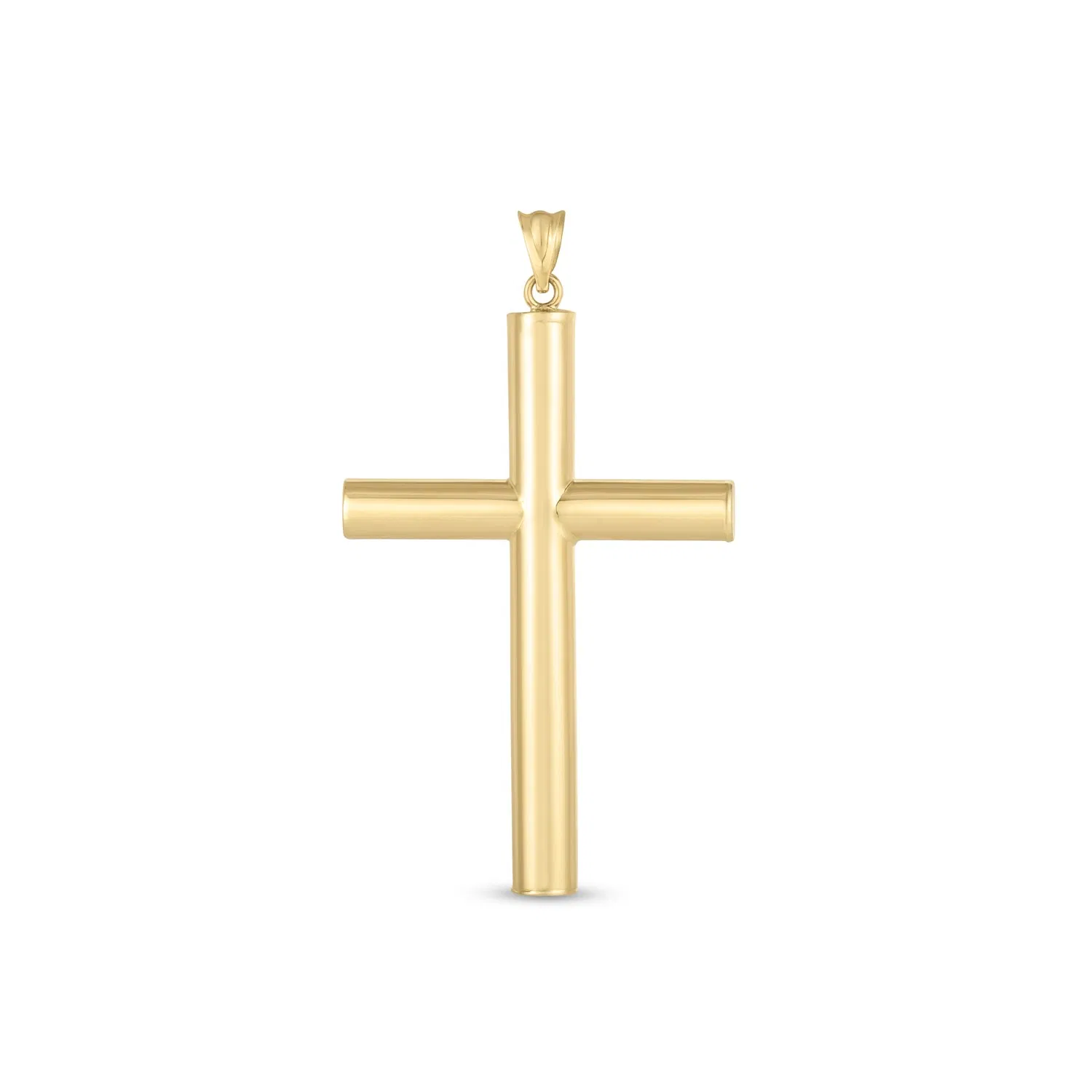 14 Karat Gelbgold High Polish Classic Cross Anhänger